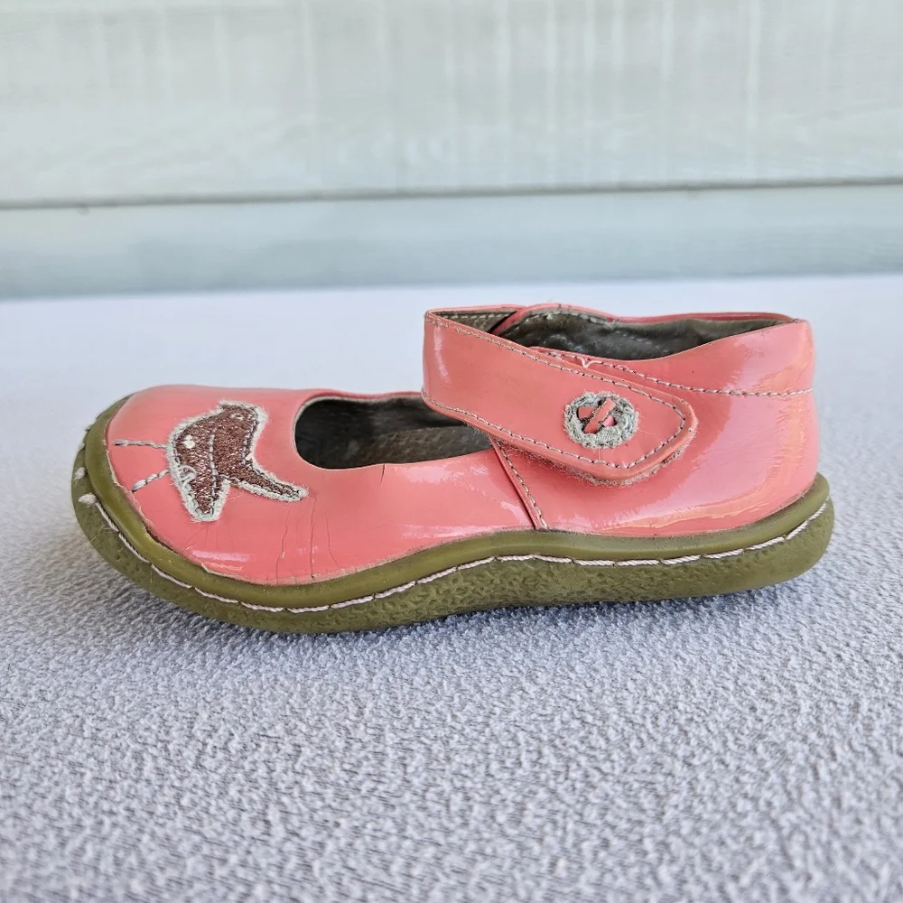 Livie & Luca Pio Pio Sparkle Bird Pink Girl Mary Jane SZ 7 Hook & Loop